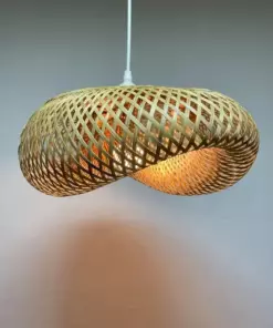 Boho Hand-Woven Bamboo Lampshade