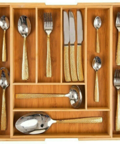 Expandable Bamboo Cutlery Tray &ndash; Kitchen Drawer Organizer