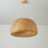 Hanging Bamboo Pendant Lamp, incl. Cord Suspension/Wooden Base