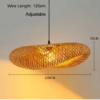 Bamboo Hand-Woven Pendant, 2 Sizes 80&times;55 cm + 100&times;55 cm, Hanging LED Ceiling Lamp