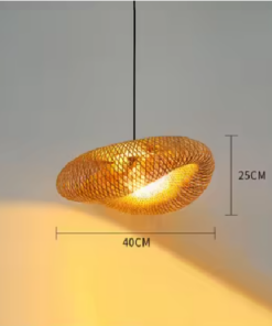 Bamboo-Woven Ceiling Pendant Lamp 40&times;25 cm