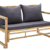 Bamboo Garden Bench with Cushions, 115 cm