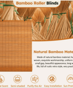 Designer-Style Bamboo Roller Blinds Elegance 160/180/200 cm x 260 cm