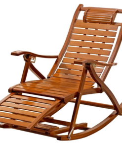 Solid Bamboo Deck Chairs, Adjustable Recliners, Foldable