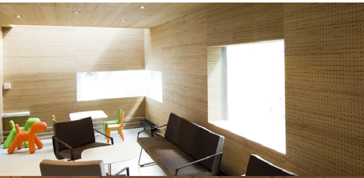 1-Room-with-bamboo-acoustic-wall-panels.png Tongue-and-Groove Solid Bamboo 3-Layer Acoustic Wall Panel or Ceiling Cladding
