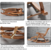 Solid Bamboo Deck Chairs, Adjustable Recliners, Foldable