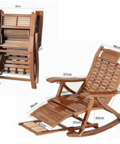 Solid Bamboo Deck Chairs, Adjustable Recliners, Foldable