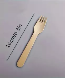 Wooden Cutlery Set Includes Forks/Spoons/Knives Instead of Plastic Cutlery