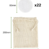 100% Biodegradable Recycled Set of 22 Bamboo Make-Up Remover Pads