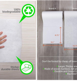 Durable, Washable and Reusable Bamboo Towels &ndash; One Roll Replaces 6 Months of Paper Towels
