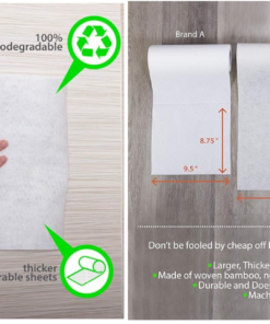 Durable Washable Reusable Bamboo Paper Towels &ndash; One Roll Replaces 6 Months of Towels