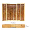 Cutlery Tray Drawer Insert Made of Bamboo, Expandable 5-7 Compartment Durable Organiser