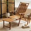 Vintage Folding Bamboo Patio Chair, Extended Model