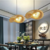 Bamboo Hand-Woven Pendant 50&times;25 cm, Hanging LED Ceiling Lamp