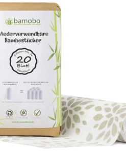 1 Pack of 2 Rolls x 100% Bamboo Washable Paper Towel with Large 28×28 cm Sheet | Replaces up to 50 Household Rolls, Reusable
