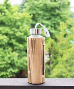 Natural Bamboo Tempered Glass Bottle
