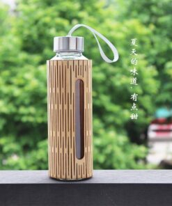 Natural Bamboo Tempered Glass Bottle