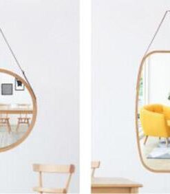 Bamboo-Framed Hanging Mirrors