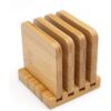 In Stock: Bamboo Coasters, 4-Pack with Holder