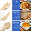 Wooden Cutlery Set Includes Forks/Spoons/Knives Instead of Plastic Cutlery