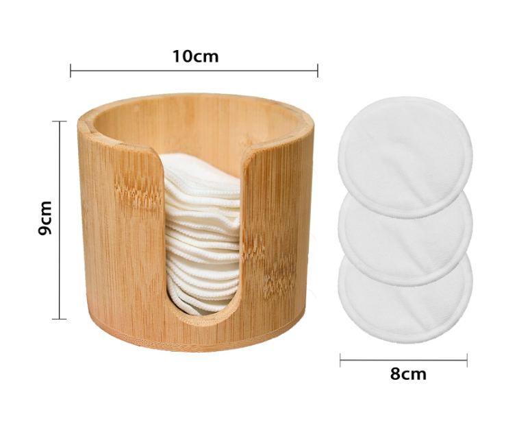 3-18-Make-Up-Pads-Washable-Made-of-Bamboo.Box_.png Washable Make-Up Pads with Storage Box – Pack of 18 Reusable Cotton Pads