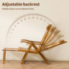 Vintage Folding Bamboo Patio Chair, Extended Model
