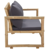 Bamboo Garden Bench with Cushions, 115 cm
