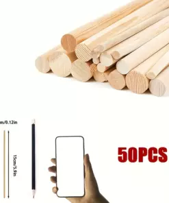 50/30/10 pcs Unfinished Bamboo Wood Sticks, 6 Sizes