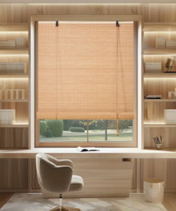 Designer-Style Bamboo Roman Blind for Indoor Use, Four Sizes: 60 &times; 182 cm, 100 &times; 180 cm, 100 &times; 200 cm and 120 &times; 160 cm (+ from 60 cm width to 200 cm height).