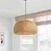 Farmhouse-Style Hand-Woven Bamboo Rattan Lampshade