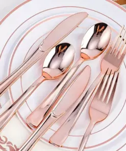 75-Piece Rose Gold Cutlery Set