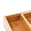 Cutlery Tray Drawer Insert Made of Bamboo, Expandable 5-7 Compartment Durable Organiser