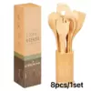 8-Piece Bamboo Cooking Utensil Set with Spatula, Cooking Spoon, Salad Strainer and Other Styles