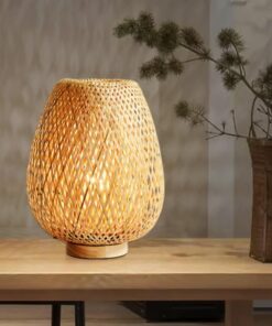Table Lamp Made of Bamboo Fabric