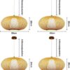 Bamboo Pendant Lamp, 1 Flame Light, E27 Boho Wicker Lamp, Pendant Lamp Shade