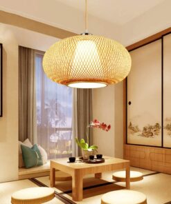Bamboo Pendant Lamp, 1 Flame Light, E27 Boho Wicker Lamp, Pendant Lamp Shade