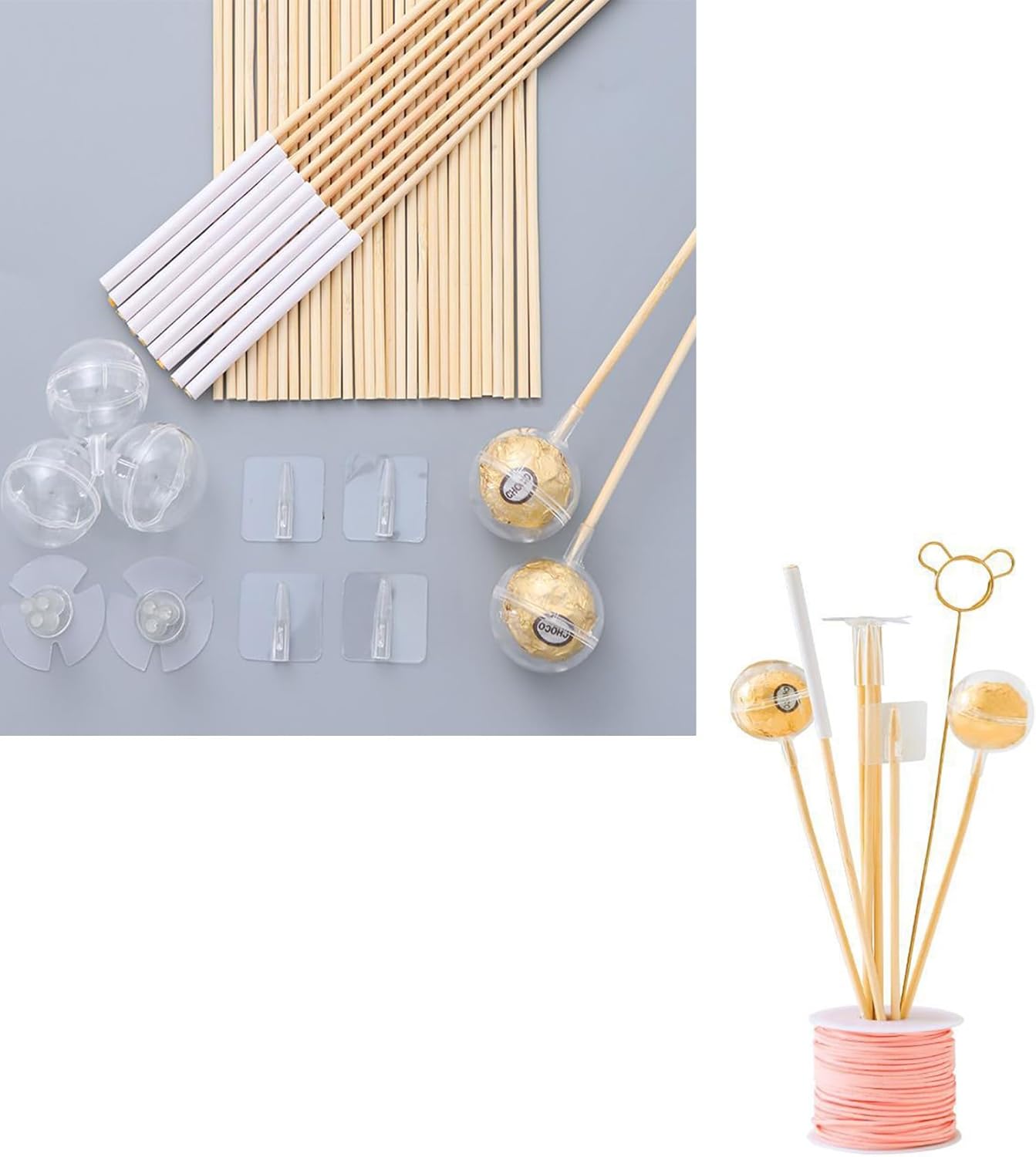 61SjvuTwl5L._AC_SL1500_.jpg 100 pcs. Bamboo Craft Sticks, Round Rods, Wooden Sticks for DIY Arts & Crafts Decoration (30cm x 5mm)