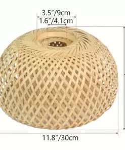 Farmhouse-Style Hand-Woven Bamboo Rattan Lampshade