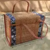 Retro-Style Bamboo Basket with Lid