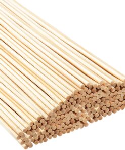 100 pcs. Bamboo Craft Sticks, Round Rods, Wooden Sticks for DIY Arts & Crafts Decoration (30cm x 5mm)