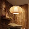 Bamboo Pendant Lamp, 1 Flame Light, E27 Boho Wicker Lamp, Pendant Lamp Shade