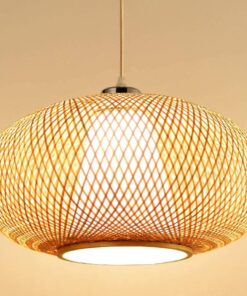 Bamboo Pendant Lamp, 1 Flame Light, E27 Boho Wicker Lamp, Pendant Lamp Shade