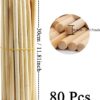 80 pcs. Bamboo Craft Sticks, Round Rods, Wooden Sticks for DIY Arts & Crafts (30 cm x 8 mm)