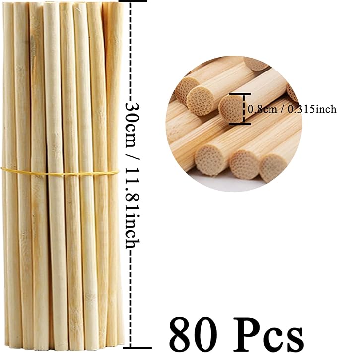 71dArKK0rJL._AC_SX679_.jpg 80 pcs. Bamboo Craft Sticks, Round Rods, Wooden Sticks for DIY Arts & Crafts (30 cm x 8 mm)