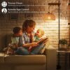 Rayofly Vintage Wooden Floor Lamp with Remote Control and LED Bulb, App Control