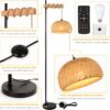 Rayofly Vintage Wooden Floor Lamp with Remote Control and LED Bulb, App Control