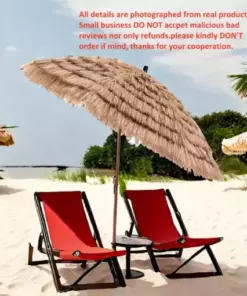 Tropical Beach Umbrella with Adjustable Height, UV Protection and Easy Push-Up System