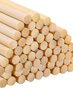 80 pcs. Bamboo Craft Sticks, Round Rods, Wooden Sticks for DIY Arts & Crafts (30 cm x 8 mm)