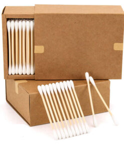 Bamboo Cotton Swabs, Cotton Buds Wooden Sticks Double Tips Organic Baby Ear Swabs, Eco-Friendly Cotton Buds Travel-Size Sticks for Ear Cleaning