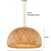 Hanging Bamboo Pendant Lamp, incl. Cord Suspension/Wooden Base